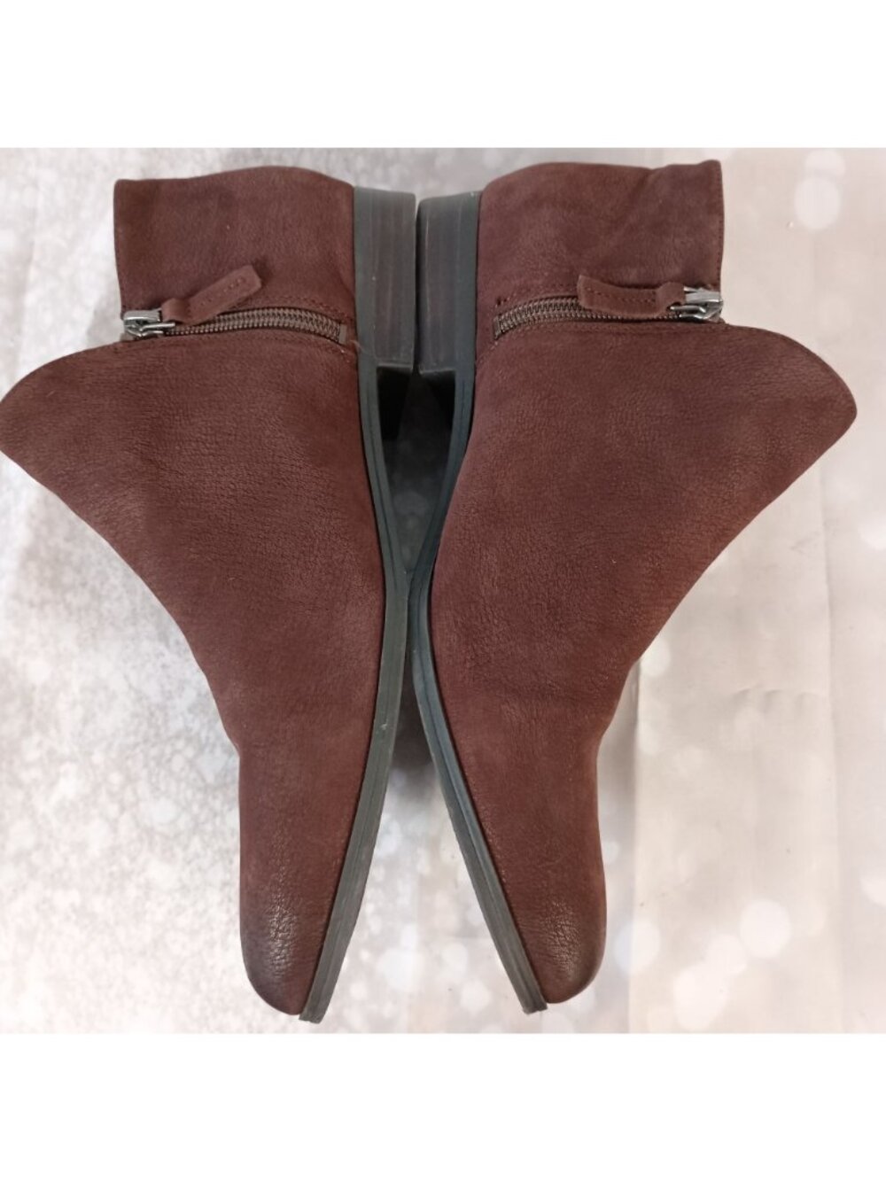 Franco Sarto Kingston Bootie Burgundy Suede Ankle Boots Women Size 10 - Picture 6 of 11